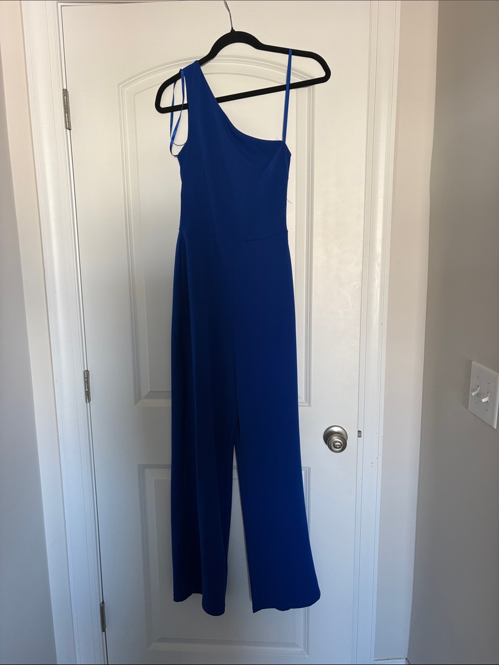 Asymmetric One-Shoulder Cobalt Blue Jumpsuit